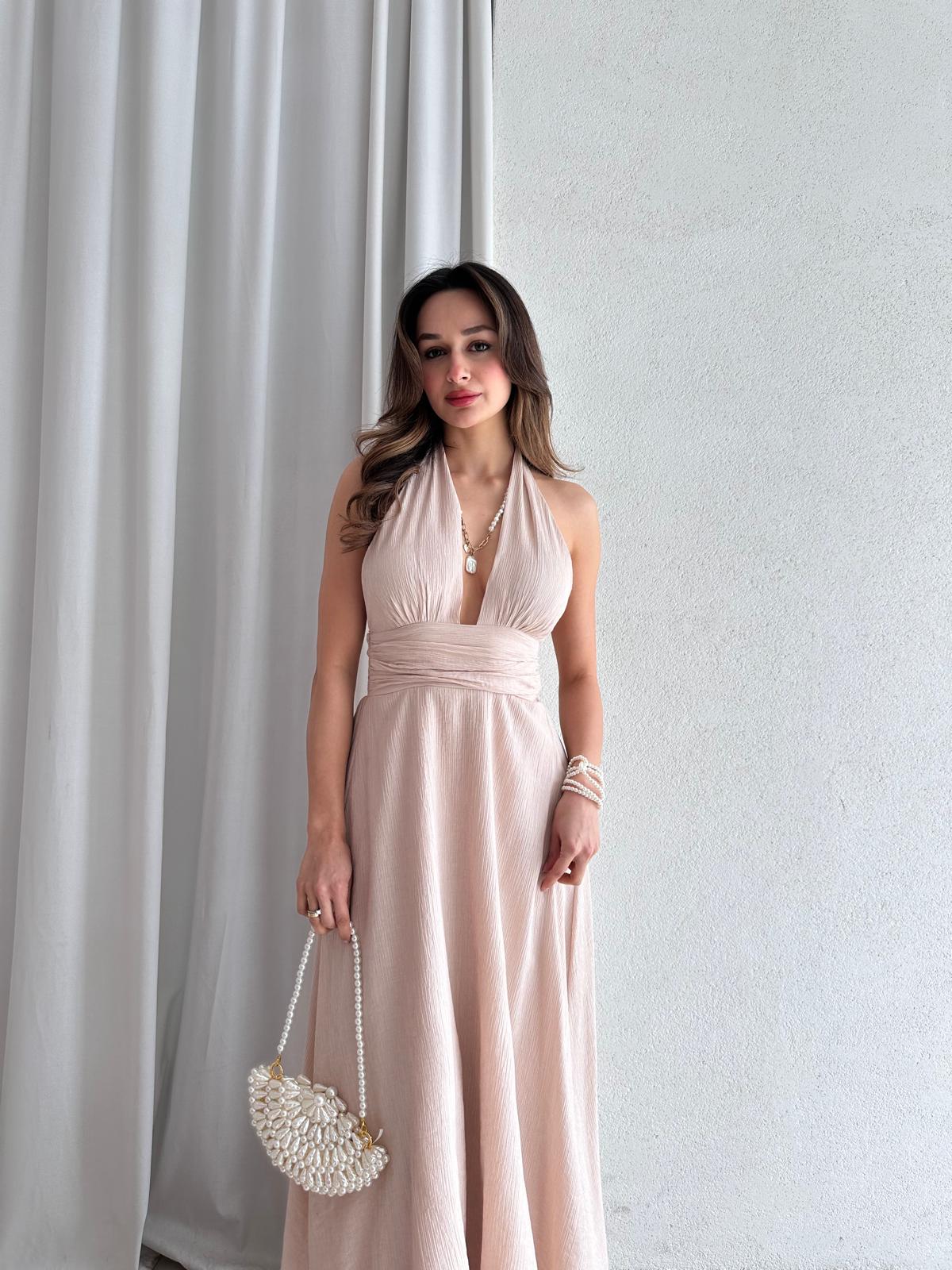 ADİTYA Maxi Elbise 3401 - Krem