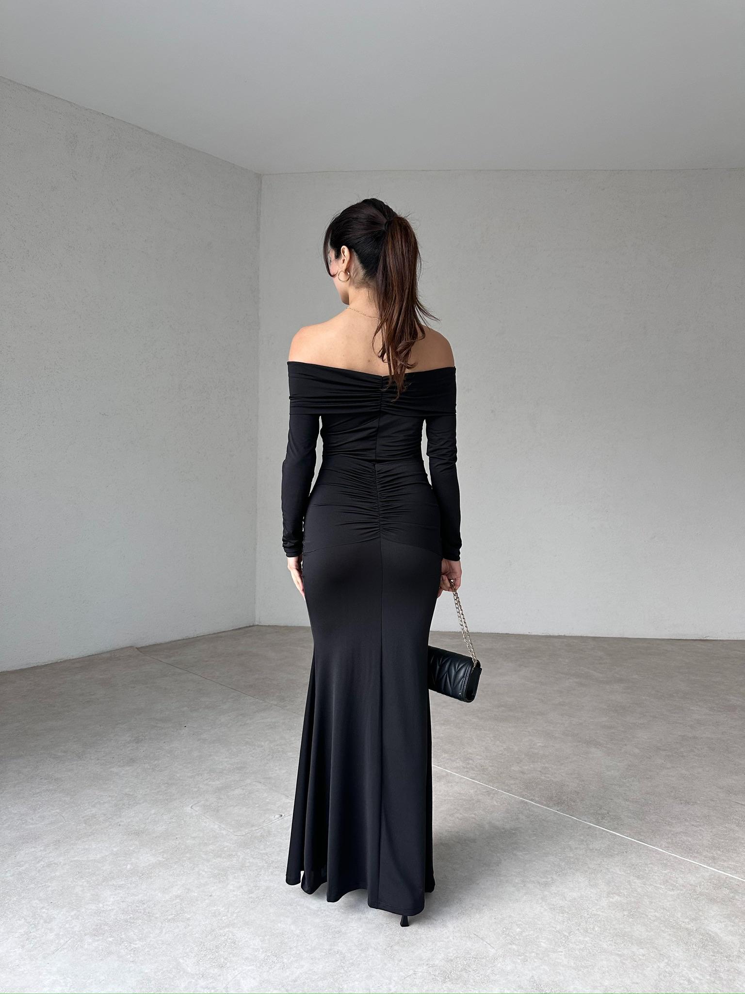 AFFLECK Maxi Elbise 2942 - Siyah - 4