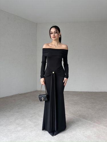 AFFLECK Maxi Elbise 2942 - Siyah - 3