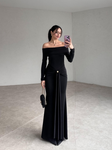 AFFLECK Maxi Elbise 2942 - Siyah - 2