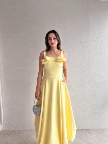 ALEDA Maxi Elbise 5089 - Sarı - Mooi Butik