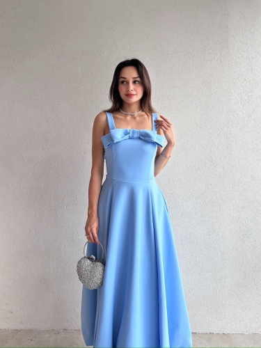 ALEDA Maxi Elbise 5089 - Mavi - Mooi Butik