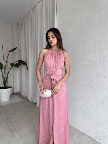 ALESSİ Maxi Elbise 8402 - Pembe - Mooi Butik