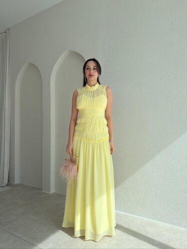 ALVİN Maxi Elbise 2013 - Sarı - Mooi Butik