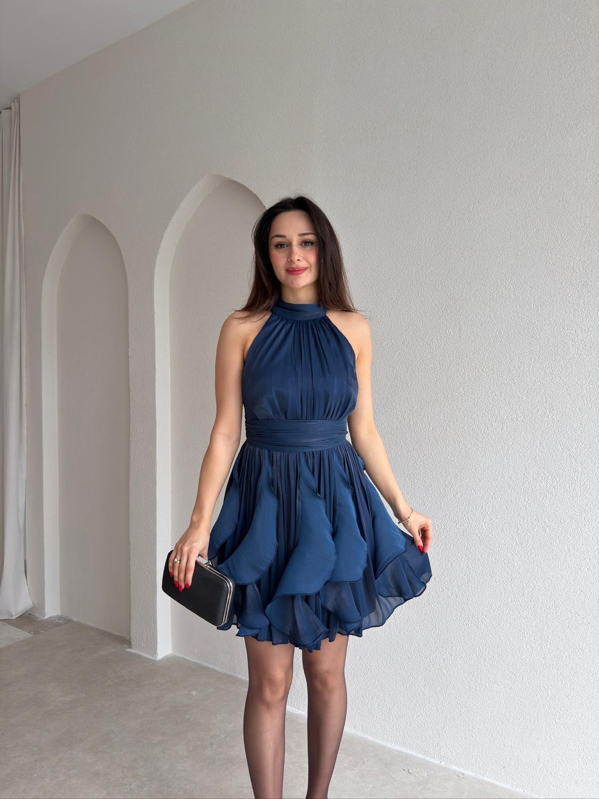AMOURE Mini Elbise 3549 - Lacivert