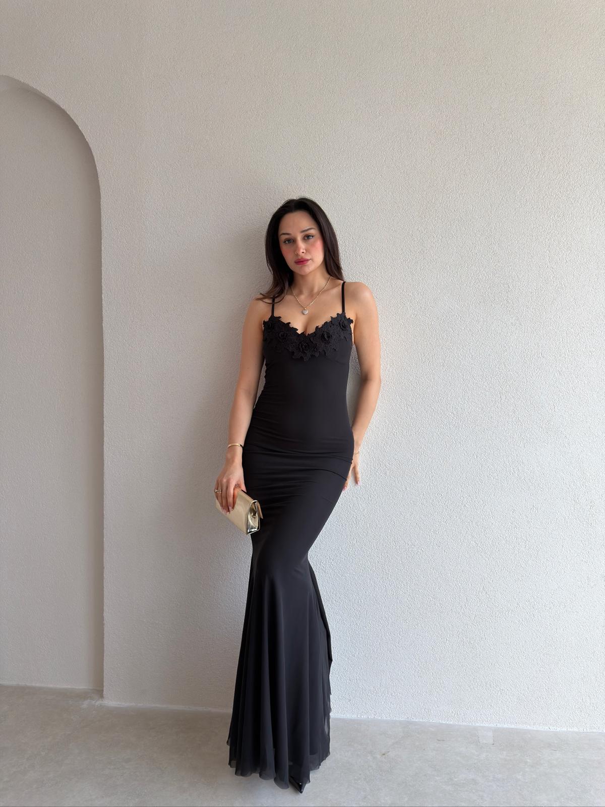 ANTHRO Maxi Elbise 8558 - Siyah