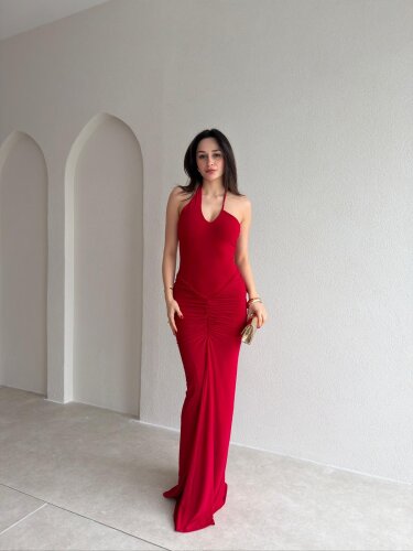 ANYA Maxi Elbise 8968 - Kırmızı - Mooi Butik