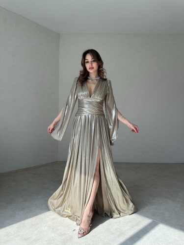 ARİA Maxi Elbise 8548 - Gold - 3