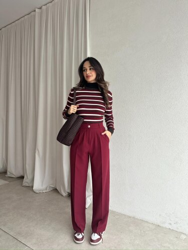 AROA Pantolon 2649 - Bordo 