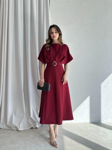 ARTHUR Midi Elbise 2056 - Bordo - 4