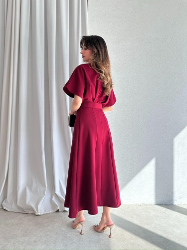 ARTHUR Midi Elbise 2056 - Bordo - 5
