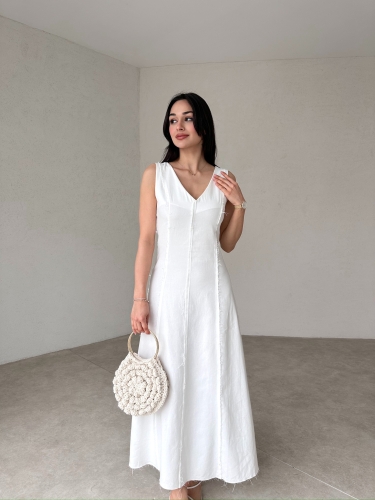 ASTRİD Maxi Elbise 7261 - Beyaz 