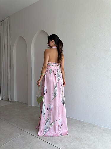 AURE Maxi Elbise 1658 - Pembe - 3