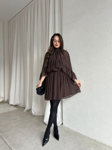 BAHAMA Elbise 8738 - Acı Kahve - Mooi Butik