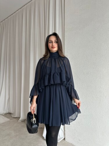 BAHAMA Elbise 8738 - Lacivert - Mooi Butik