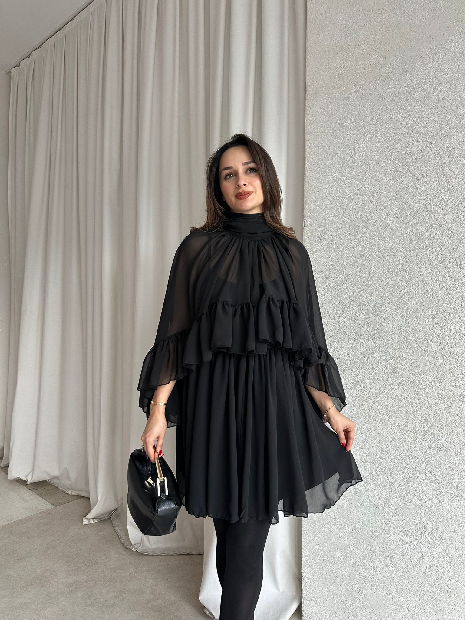 BAHAMA Elbise 8738 - Siyah