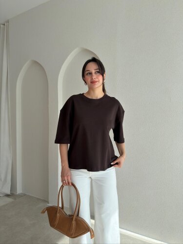 BASEL T-Shirt 8999 - Acı Kahve - Mooi Butik