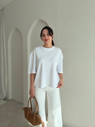 BASEL T-Shirt 8999 - Beyaz - Mooi Butik