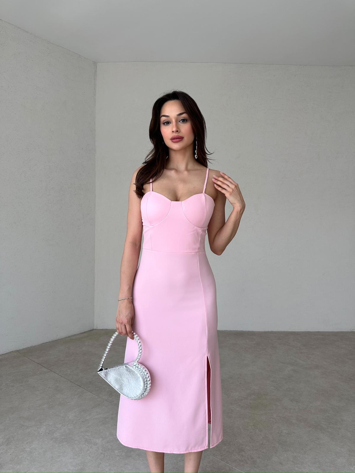 BELASCO Midi Elbise 9050 - Pembe