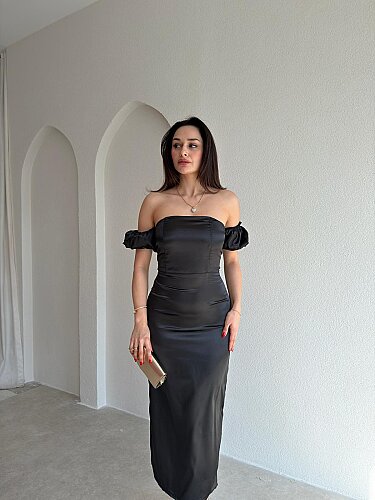 BELİNDA Maxi Elbise 3870 - Siyah - Mooi Butik