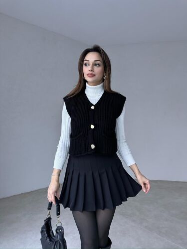 BELLOC Yelek 6773 - Siyah - Mooi Butik