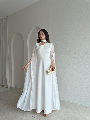 BERLİN Maxi Elbise 4215 - Beyaz