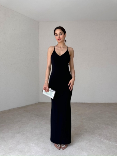 BESKOW Maxi Elbise 5041 - Siyah - 3
