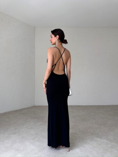 BESKOW Maxi Elbise 5041 - Siyah - 2