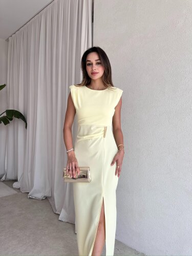 BETTİ Maxi Elbise 8299 - Sarı - Mooi Butik