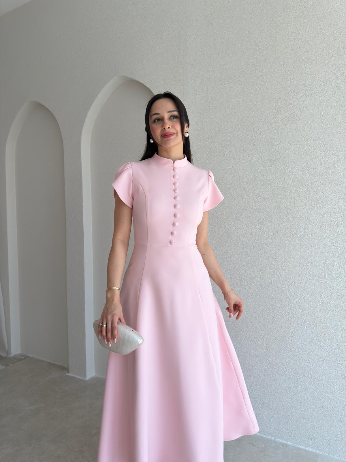 BOGOTA Midi Elbise 8947 - Pembe