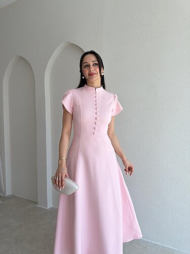 BOGOTA Midi Elbise 8947 - Pembe