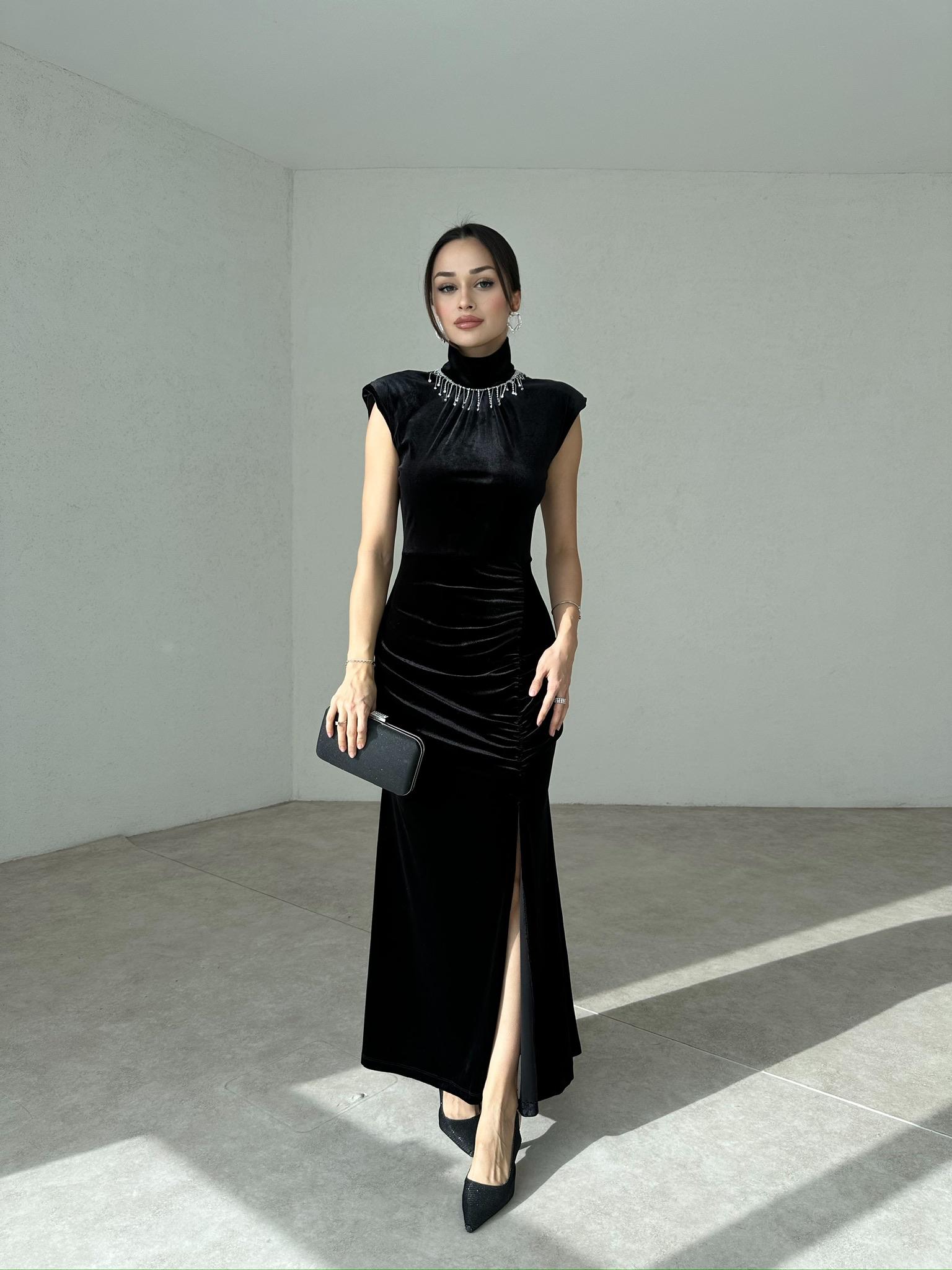 BOLOGNA Maxi Elbise 8855 - Siyah - 3