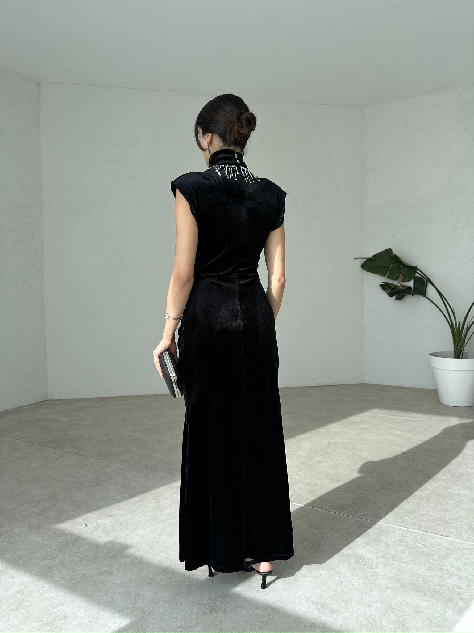 BOLOGNA Maxi Elbise 8855 - Siyah - 4