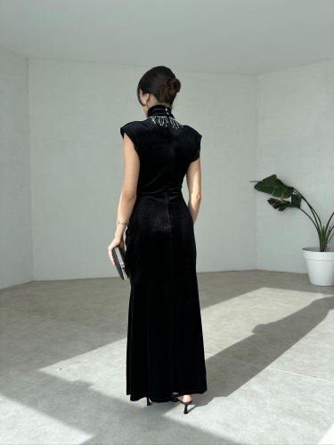 BOLOGNA Maxi Elbise 8855 - Siyah - 4
