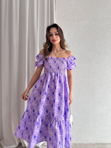 BONNİE Midi Elbise 7678 - Lila - 1