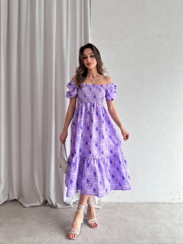 BONNİE Midi Elbise 7678 - Lila - 2