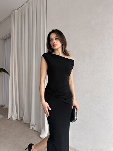 BRİTNEY Maxi Elbise 7218 - Siyah - Mooi Butik