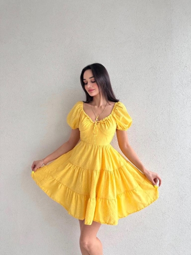 BUFFON Fisto Elbise 9932 - Sarı 