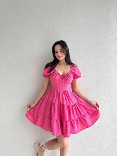 BUFFON Fisto Elbise 9932 - Pembe 