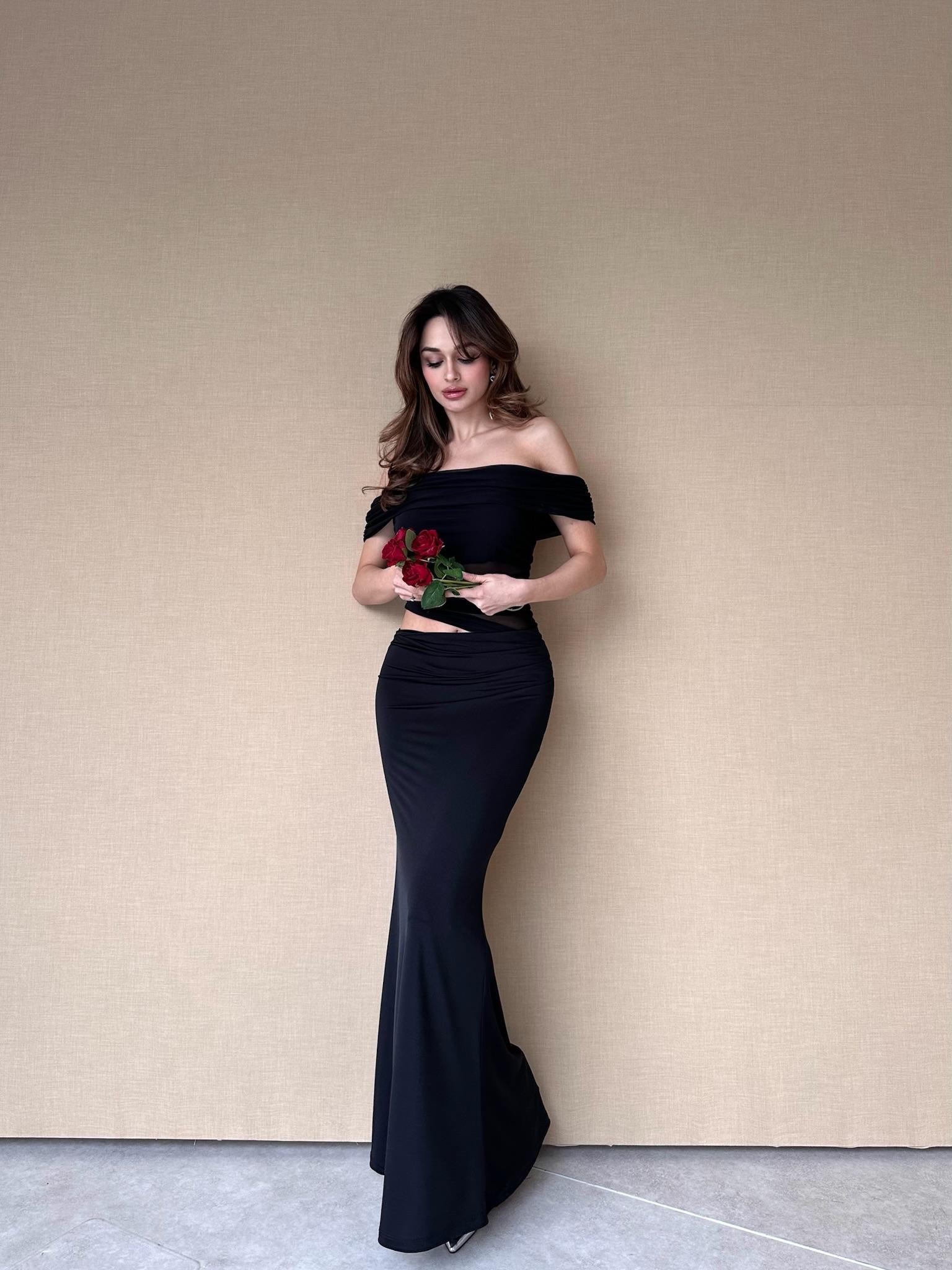 CARABELLA Maxi Elbise 9248 - Siyah