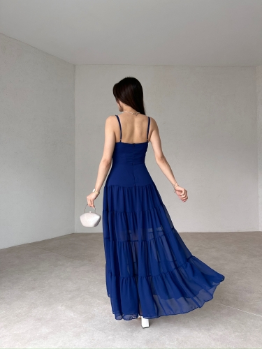 CARLETON Maxi Elbise 2411 - Lacivert - 3