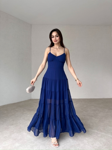 CARLETON Maxi Elbise 2411 - Lacivert - 2