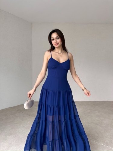 CARLETON Maxi Elbise 2411 - Lacivert - 1