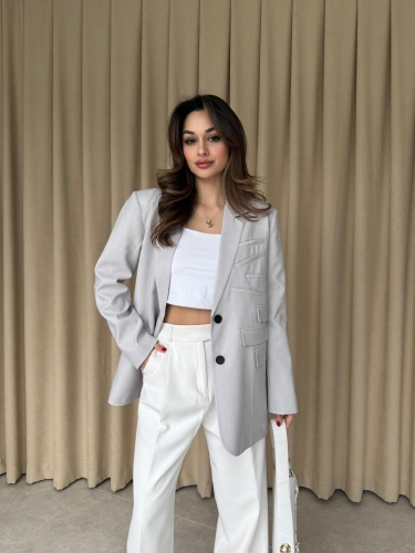 CASERTA Ceket 9873 - Gri - Mooi Butik