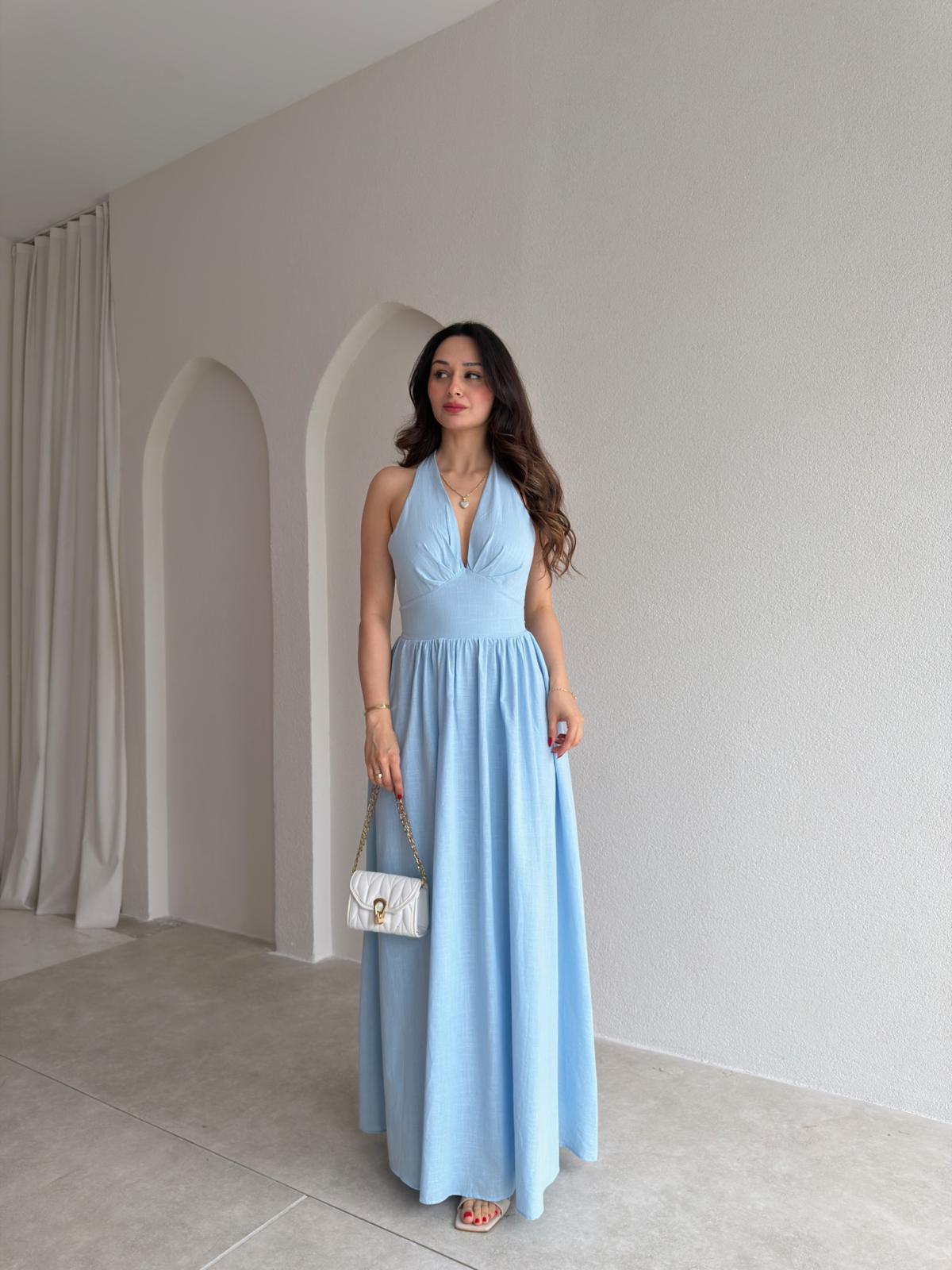 CASTİLLO Maxi Elbise 7239 - Bebe Mavisi