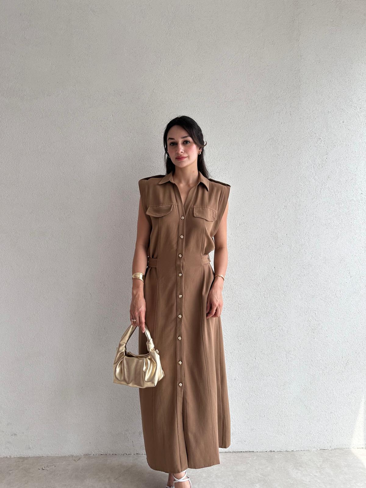 CELEBRİTY Maxi Elbise 8429 - Kahverengi