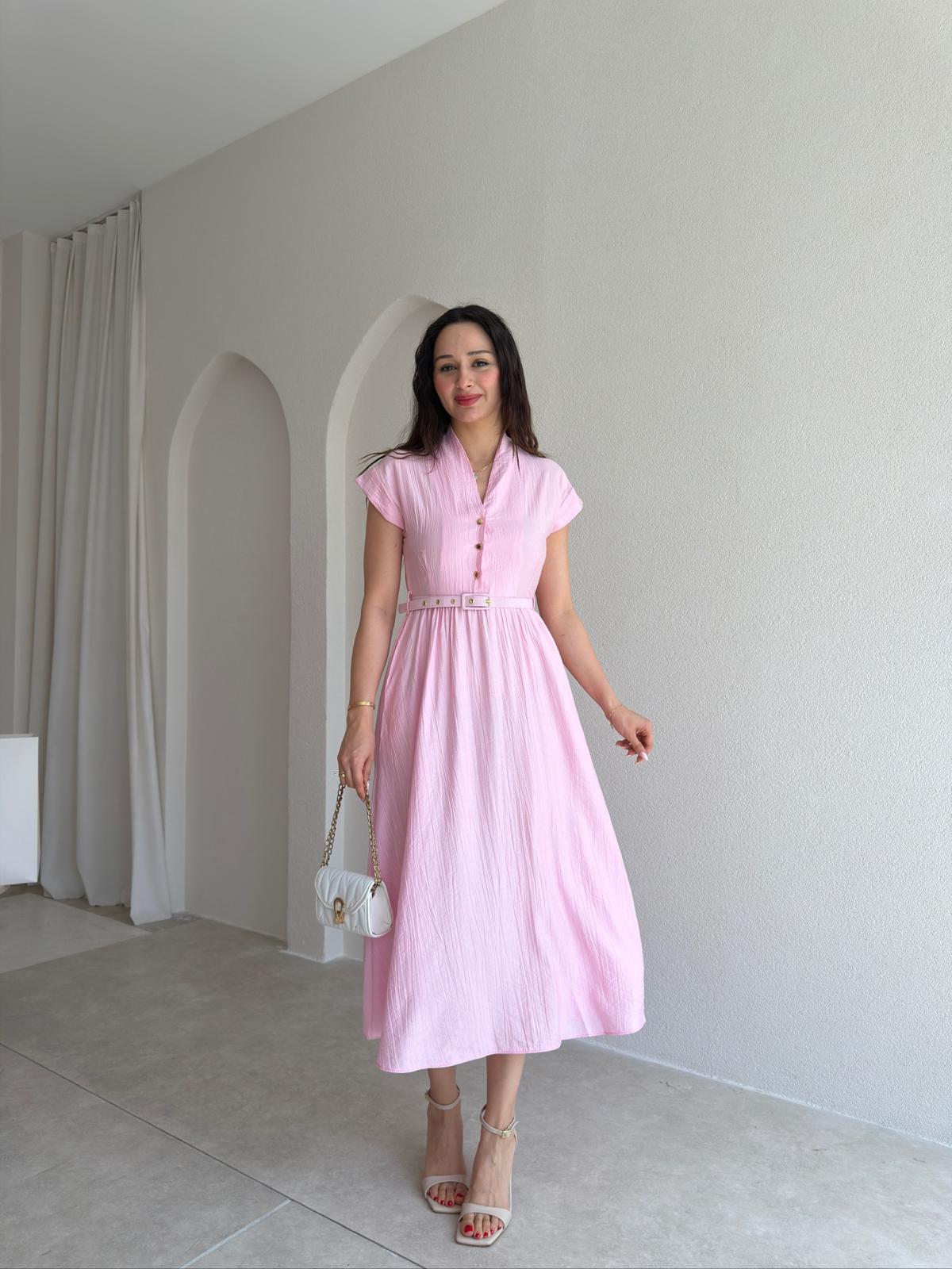 CHAPTER Midi Elbise 7588 - Pembe