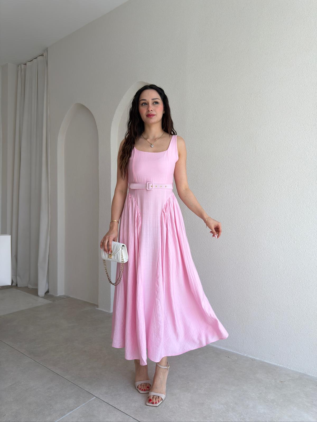 CHİARA Midi Elbise 3512 - Pembe