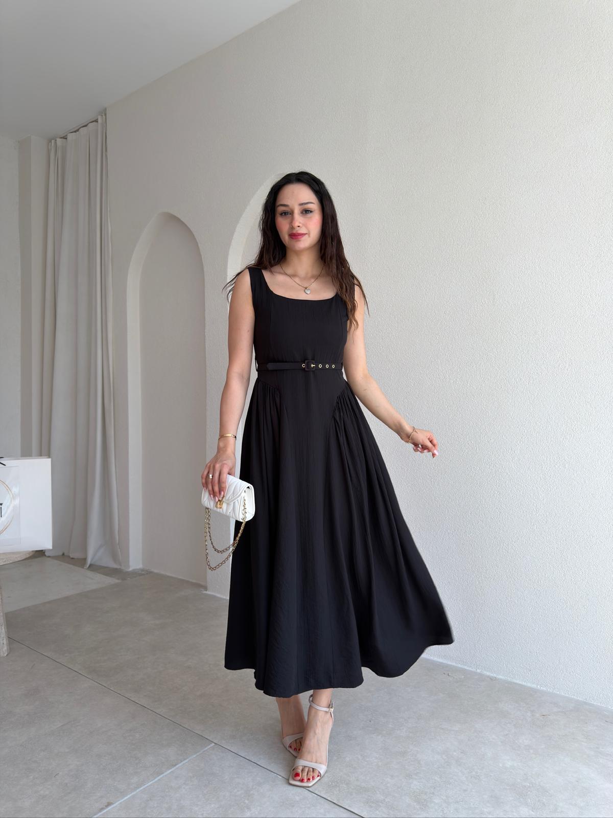 CHİARA Midi Elbise 3512 - Siyah