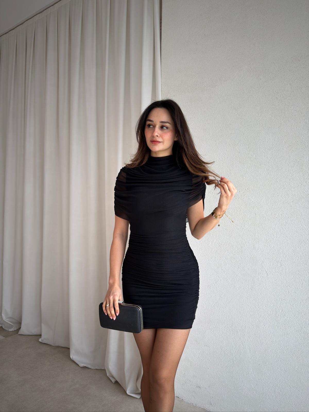 CHİP Mini Elbise 8857 - Siyah